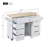 Carrello da Cucina con Piano in Legno e Ruote Bloccabili