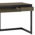 Scrivania da ufficio industriale in legno massello di acacia con ripiano estraibile per tastiera e cassetti