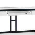 Scrivania da ufficio industriale in legno massello di acacia con ripiano estraibile per tastiera e cassetti