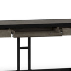 Scrivania da ufficio industriale in legno massello di acacia con ripiano estraibile per tastiera e cassetti