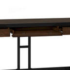 Scrivania da ufficio industriale in legno massello di acacia con ripiano estraibile per tastiera e cassetti