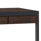Scrivania da ufficio industriale in legno massello di acacia con ripiano estraibile per tastiera e cassetti
