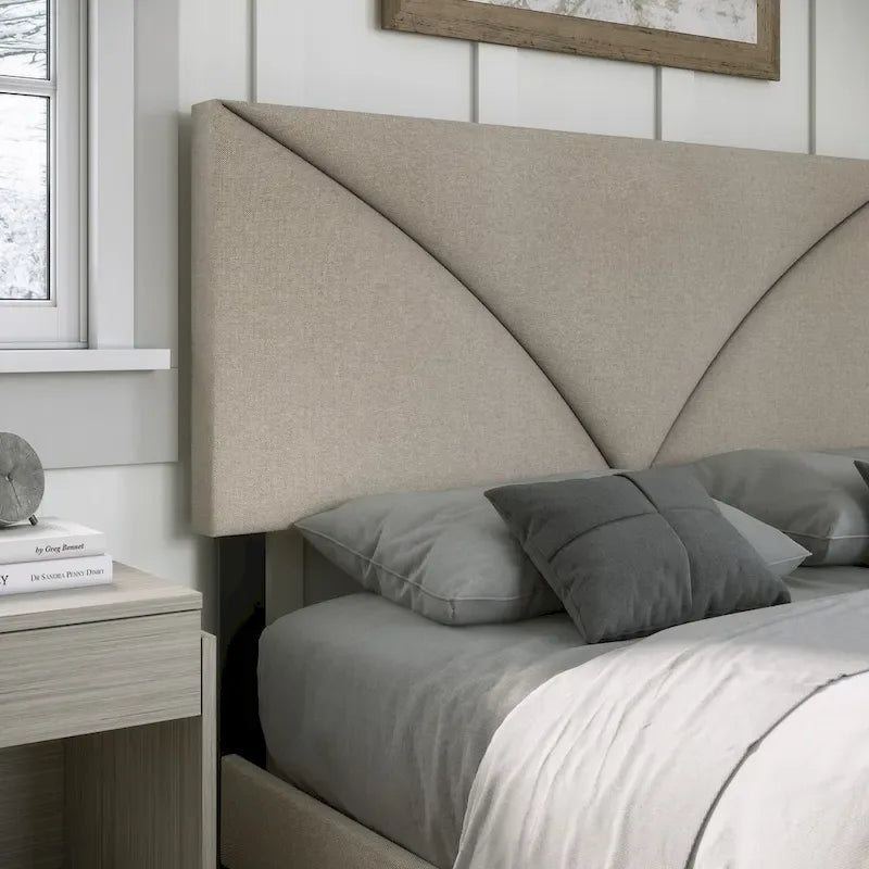 Struttura letto imbottita in similpelle con testiera regolabile