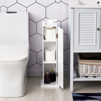 Mobiletto verticale bianco da bagno - 7.75"x7.75"x25.75"