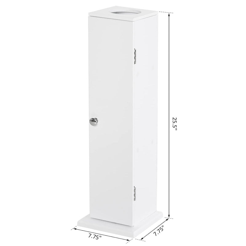 Mobiletto verticale bianco da bagno - 7.75"x7.75"x25.75"