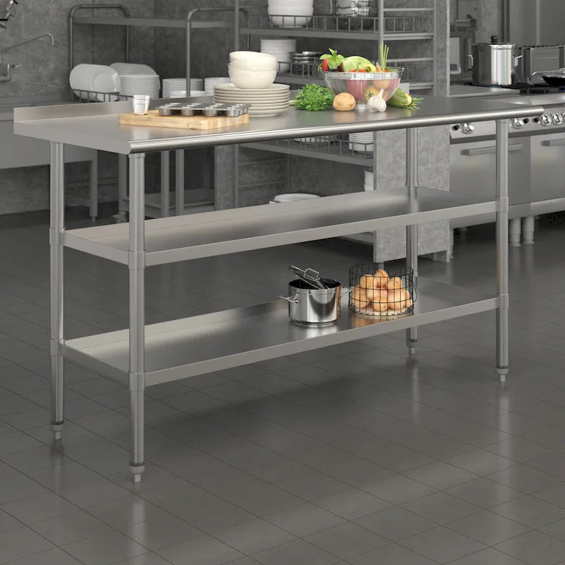 Tavolo da lavoro da cucina in acciaio inossidabile