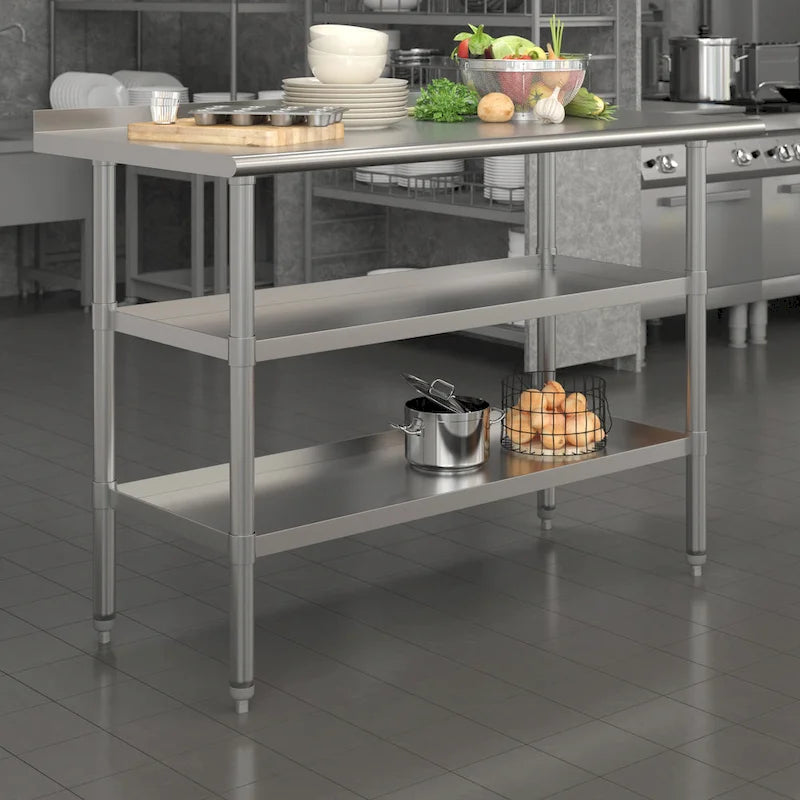 Tavolo da lavoro da cucina in acciaio inossidabile