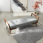 Panca imbottita in tessuto Mid-Century Modern