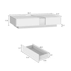 Tavolino da caffè bianco a 2 cassetti con illuminazione a LED - 140 cm L