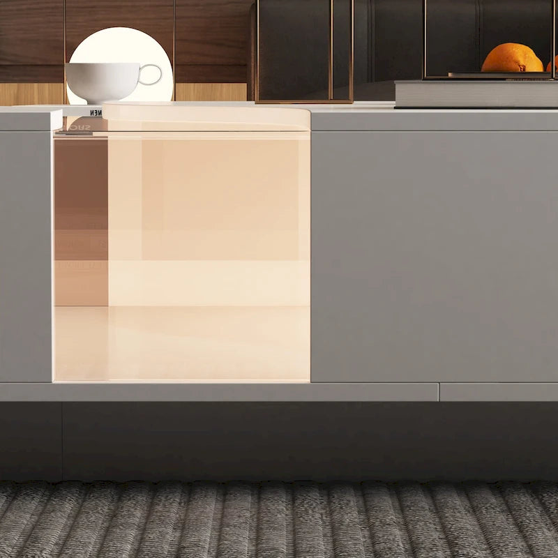 Tavolino da caffè bianco a 2 cassetti con illuminazione a LED - 140 cm L