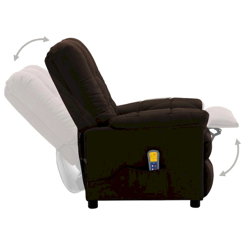 Poltrona Reclinabile Massaggiante in Tessuto - Marrone Scuro, 73,9 x 99,1 x 102,1 cm