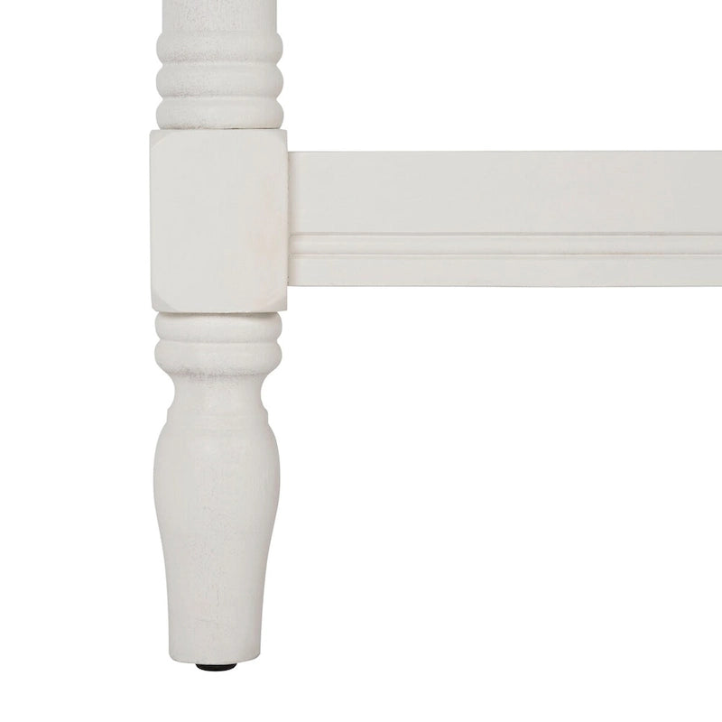 Tavolino da salotto bianco con ripiano a doghe - 120 x 60 x 48 cm