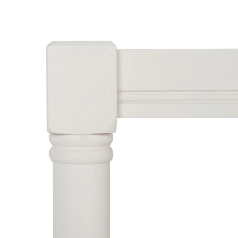 Tavolino da salotto bianco con ripiano a doghe - 120 x 60 x 48 cm