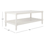 Tavolino da salotto bianco con ripiano a doghe - 120 x 60 x 48 cm