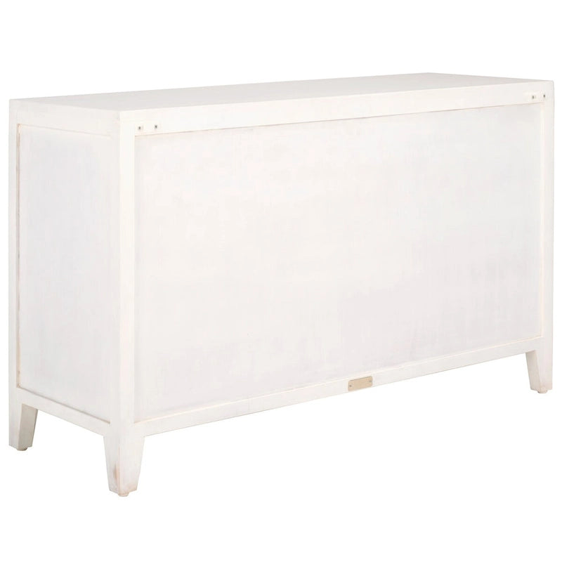Mobile TV a 2 ripiani e 2 ante con facciata in legno intagliato - 42W x 15D x 26H pollici