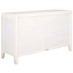 Mobile TV a 2 ripiani e 2 ante con facciata in legno intagliato - 42W x 15D x 26H pollici