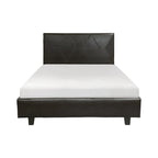 Letto a piattaforma California King Size, in similpelle marrone, legno massiccio