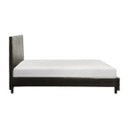 Letto a piattaforma California King Size, in similpelle marrone, legno massiccio