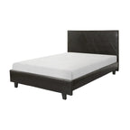 Letto a piattaforma California King Size, in similpelle marrone, legno massiccio