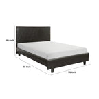 Letto a piattaforma California King Size, in similpelle marrone, legno massiccio