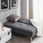 Mini divano letto futon compatto - Grigio acciaio