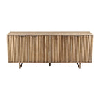 Credenza Mid-Century Modern da 72 pollici in legno di mango scanalato