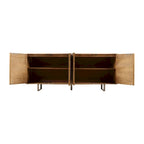 Credenza Mid-Century Modern da 72 pollici in legno di mango scanalato
