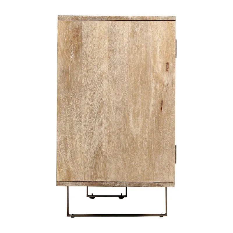 Credenza Mid-Century Modern da 72 pollici in legno di mango scanalato