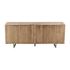 Credenza Mid-Century Modern da 72 pollici in legno di mango scanalato