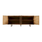 Credenza Mid-Century Modern da 72 pollici in legno di mango scanalato