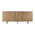 Credenza Mid-Century Modern da 72 pollici in legno di mango scanalato