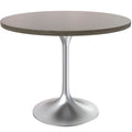 Tavolo da pranzo rotondo da 36" con ripiano in MDF e base a piedistallo cromata