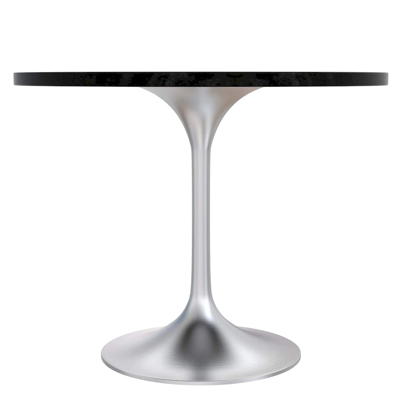 Tavolo da pranzo rotondo da 36" con ripiano in MDF e base a piedistallo cromata