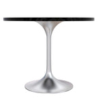 Tavolo da pranzo rotondo da 36" con ripiano in MDF e base a piedistallo cromata