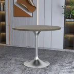 Tavolo da pranzo rotondo da 36" con ripiano in MDF e base a piedistallo cromata