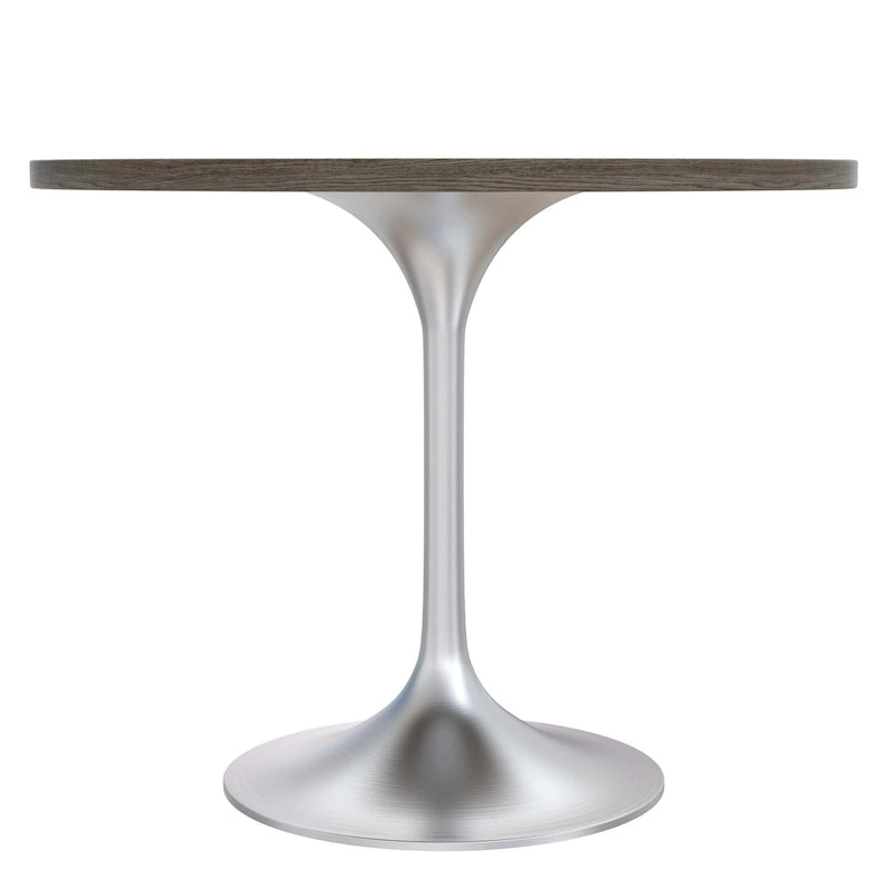 Tavolo da pranzo rotondo da 36" con ripiano in MDF e base a piedistallo cromata