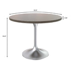Tavolo da pranzo rotondo da 36" con ripiano in MDF e base a piedistallo cromata