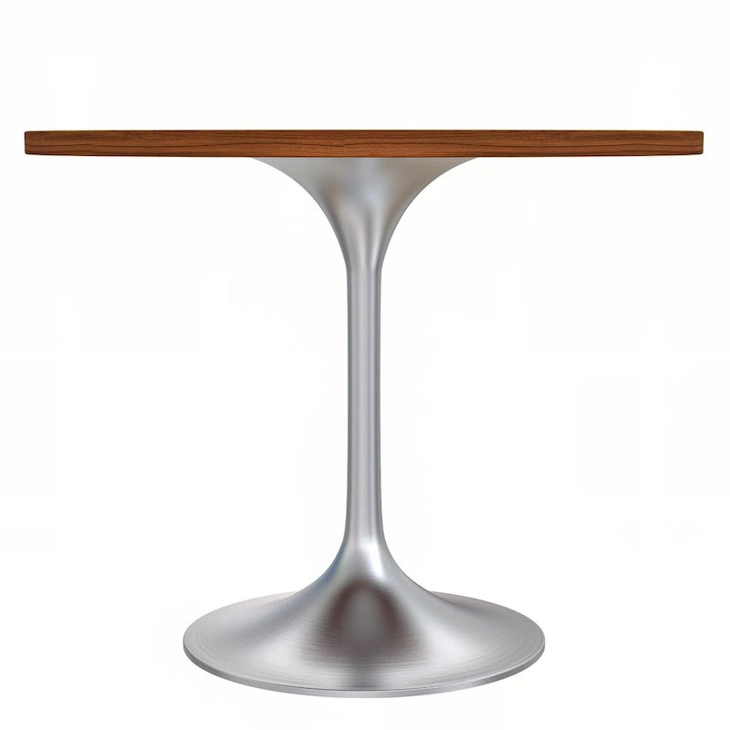 Tavolo da pranzo rotondo da 36" con ripiano in MDF e base a piedistallo cromata
