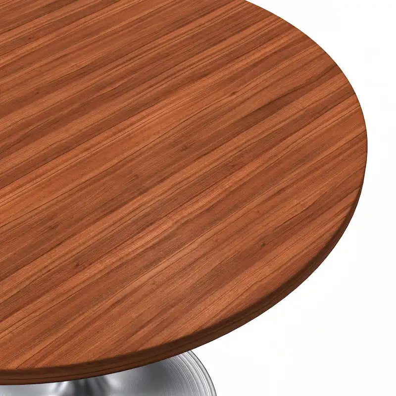 Tavolo da pranzo rotondo da 36" con ripiano in MDF e base a piedistallo cromata