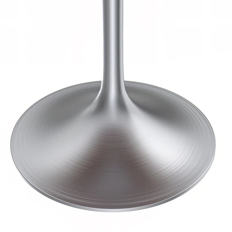 Tavolo da pranzo rotondo da 36" con ripiano in MDF e base a piedistallo cromata