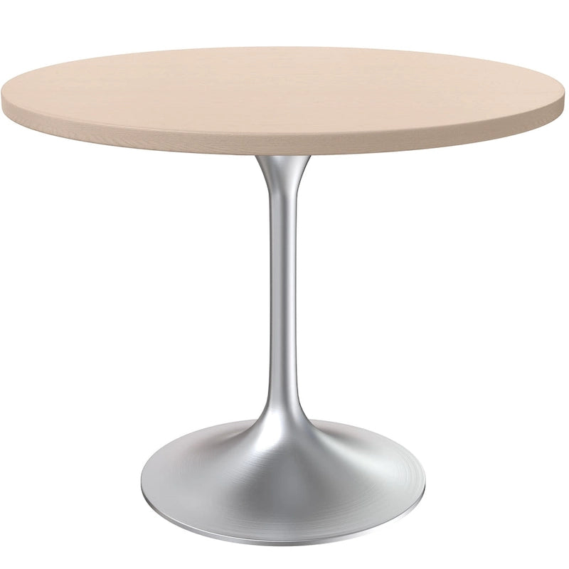Tavolo da pranzo rotondo da 36" con ripiano in MDF e base a piedistallo cromata