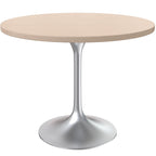 Tavolo da pranzo rotondo da 36" con ripiano in MDF e base a piedistallo cromata