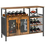 Mobile Bar da Terra con Portabottiglie e Porta Bicchieri