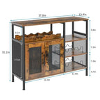 Mobile Bar da Terra con Portabottiglie e Porta Bicchieri