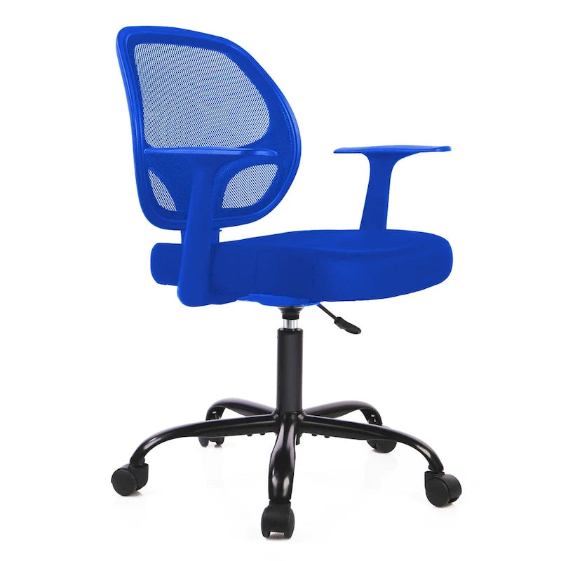 Sedia da Ufficio Ergonomica con Schienale Alto in Rete, Poggiatesta Regolabile e Braccioli Ribaltabili