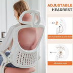 Sedia da Ufficio Ergonomica con Schienale Alto in Rete, Poggiatesta Regolabile e Braccioli Ribaltabili