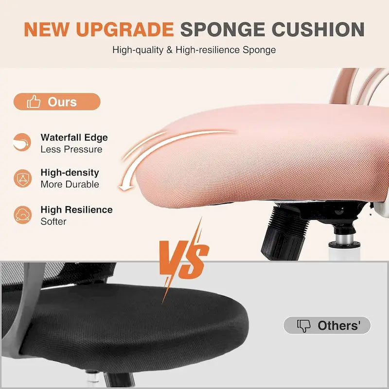 Sedia da Ufficio Ergonomica con Schienale Alto in Rete, Poggiatesta Regolabile e Braccioli Ribaltabili