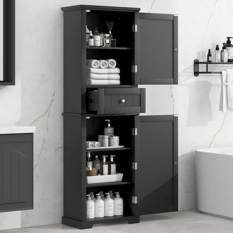 Mobiletto da Bagno con Cassetto e Ripiano Regolabile