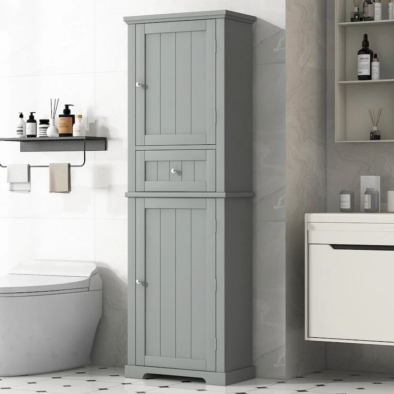 Mobiletto da Bagno con Cassetto e Ripiano Regolabile