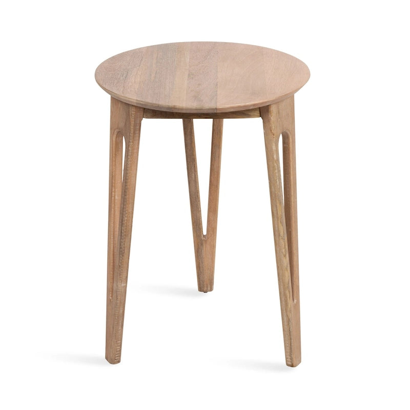 Tavolino rotondo con gambe a forcina